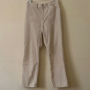 Re/Done Cream Corduroy Pants